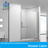 Square Tray Tempered Glass Aluminium Frame Fixed Sliding Door Entry Shower Enclosure Cabin