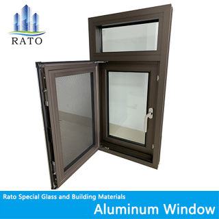 Simple design Anti-mosquito screens double glass lamination wind proof aluminum casement swing window 